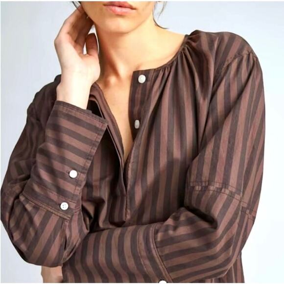 EVERLANE The Silky Cotton Balloon Sleeve Top - Picture 4 of 10